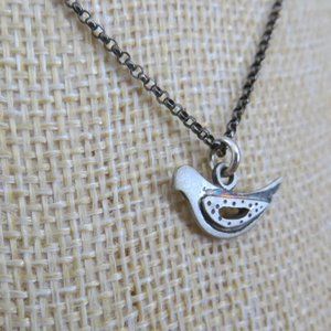 Small Sterling Silver Dove Necklace, double sided